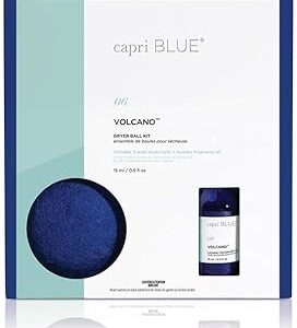 Capri Blue Volcano Dryer Ball Kit – Includes 3 100% Wool Dryer Balls +1 Volcano Laundry Fragrance Oil – Reusable Dryer Balls Eliminate Wrinkles, Static & Lint – Cruelty Free & Non-Toxic Laundry Balls