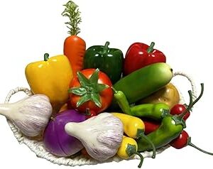 22pcs Realistic Artificial Fake Vegetables, Artificial Vegetables for Decoration, Home Kitchen Decor,PU Simulation Vegetable,Artificial Bell Peppers, Normal, HC2426-V22