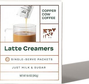 Copper Cow Coffee California Sweetened Condensed Milk Creamers – Single-Serve and All-Natural Pre-Filled Packets – (8 Pack)