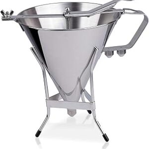 Confectionery Funnel Stainless Steel Funnel With Three Nozzles And Stand Professional Commercial Cake Decorating Tool Funnel