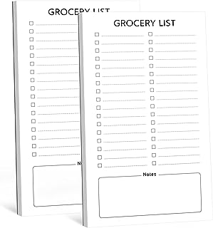Joyberg Grocery List Magnet Pad for Fridge, 2 Pack Magnetic Notepads for Refrigerator, Magnetic Grocery List Pad for Fridge, Full Magnet Back Shopping Lists, 60 Sheets Per Note Pads