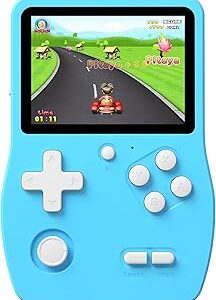 32 Bit Handheld Games for Kids Preloaded 139 Video Games, Portable Video Gaming Player with 3.0" IPS Screen and Rechargeable Battery, Mini Travel Games Electronic Gifts Toys for Boys Girls, Blue