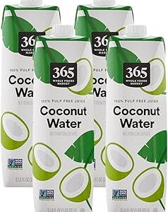 365 by Whole Foods Market, Coconut Water, 33.8 Fl Oz (Pack of 4)