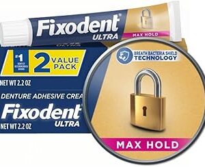 Fixodent Ultra Max Hold Denture Adhesive, 2.2 Ounce (Pack of 2)