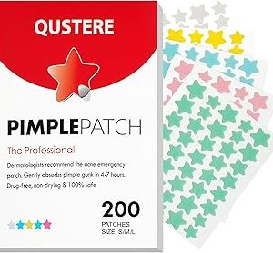 Pimple Patches for Face, Hydrocolloid Acne Patches, Cute Star Zit Covers, Colorful Spot Stickers with Tea Tree, Salicylic Acid & Cica Oil| 3 Sizes (10mm, 12mm & 14mm) |200 Count
