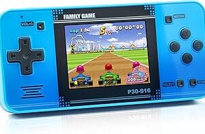 Handheld Game for Kids -Preloaded 220 Retro Video Games, Portable Gaming Player with Rechargeable Battery 3.0" LCD Screen, Mini Arcade Electronic Toy Gifts for Boys Girls (Blue)