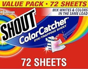 Shout Color Catchers for Laundry, Allow Mixed Washes, Prevents Color Runs and Maintains Original Clothing, 72 Count