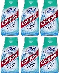 2 in 1 Toothpaste Mouthwash Whitening 4.6 Tubes, Icy Blast, 27.6 Oz, Pack of 6