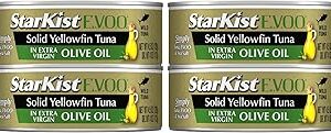 StarKist E.V.O.O. Solid Yellowfin Tuna in Extra Virgin Olive Oil - 4.5 oz Can (Pack of 4)