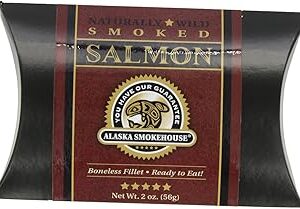 Alaska Smokehouse Smoked Fillet In A Black Box With A Crimson Wrap, Salmon, 2 Ounce
