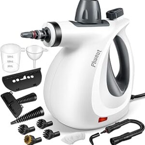 Pressurized Handheld Multi-Surface Natural Steam Cleaner with 12 pcs Accessories, Multi-Purpose Steamer for Home Use, Steamer for Cleaning Floor, Upholstery, Grout and Car