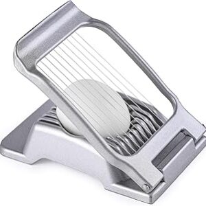 Egg Slicer for Hard Boiled Eggs, Stainless Steel Wire, Heavy Duty Aluminium Egg Cutter Dishwasher Safe for Egg Strawberry Soft Fruit