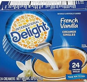 International Delight Coffee Creamer Singles, French Vanilla, 24 Count
