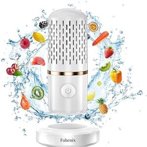 Fruit and Vegetable Cleaning Machine, USB Wireless Food Purifier, Cleaner Device for Washing Fruits, Rice, Meat and Tableware (White)