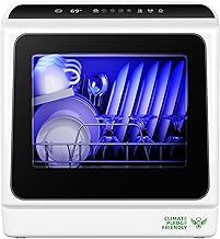 EUHOMY Mini Portable Dishwasher Countertop Compact Dishwashers, Tabletop Small Dishwasher with 5L Built-in Water Tank with 6 Modes and Baby Care for Apartments& RVs, No Hookup Needed