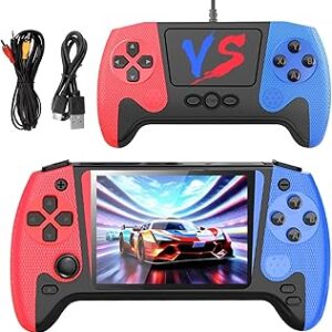 Handheld Game Console, Portable Video Game Console with 500 Retro Games, 3.5" HD Screen, Rechargeable Battery, Support 2 Players and Hook Up to TV, Christmas Birthday Gift for Adults Kids 4-12