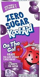Kool-Aid Sugar-Free Grape On-The-Go Powdered Drink Mix 6 Count (Pack of 1)