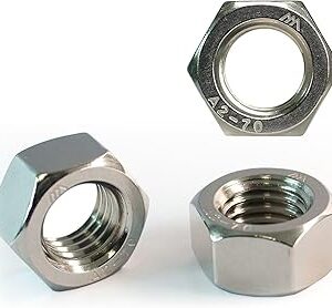 1/4"-20 Hex Nuts (250pcs), 304 Stainless Steel (18-8), UNC, Coarse Thread, Fasteners