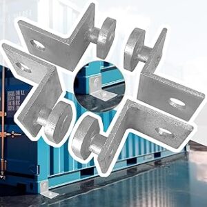 4 Pack Shipping Container Anchors Hot Dipped Galvanized Steel Shipping Containers Side Twist Lock Shipping Container Tie Downs for Anchoring to Rock Floor or Cement