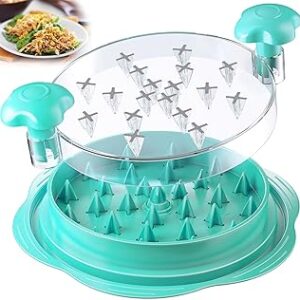 Chicken Shredder Tool Twist Large with Brush&Fork, Visible Meat Shredder Machine, Anti-Slip Strip, Ergonomic Handle, BPA-Free, Suitable for Pork Beef Chicken, (Mint Green)