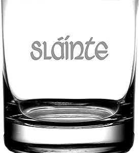 Slainte Irish Celtic Gaelic Toast | Rocks Whiskey Glass Highlander Outlander Fans | Irish Scottish Gifting Weddings Anniversary Housewarming Birthday | Men or Women