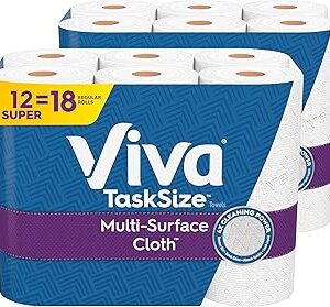 Viva Multi-Surface Cloth Paper Towels, Task Size - 12 Super Rolls (2 Packs of 6) - 81 Sheets Per Roll