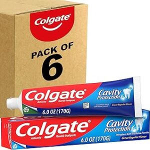 Cavity Protection Toothpaste with Fluoride, Great Regular Flavor, 6 Ounce (Pack of 6)