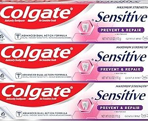 Sensitive Toothpaste with Whitening, Prevent and Repair, 6 Ounce, 3 Pack