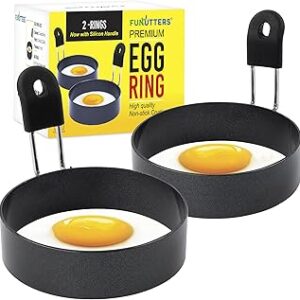 Egg Rings, 3.5'', Nonstick, Professional and Large, Stainless Steel Egg Rings For Frying Eggs and Egg Mcmuffins, Egg Mold For Breakfast, Mini Pancakes, and Fried Eggs