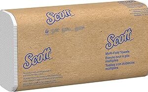 Scott Professional Universal Multifold Paper Towels, Bulk (03650), Absorbency Pockets, White, 9.2"x9.4" Towel, White, Compressed, Compact (250 Sheets/Pack, 12 Packs/Case, 3,000 Sheet Total)