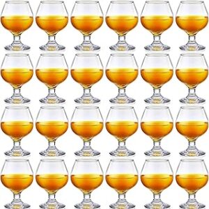 Qunclay 24 Pcs Shot Glasses Cute Cognac Snifter Small Brandy Snifter for Tasting Brandy Drinking Port Glasses for Whiskey Wine Beer (5oz)