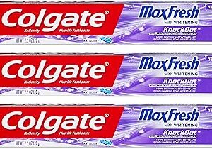 Max Fresh Knockout Gel Toothpaste, 2.5 Ounce Pack Of 3