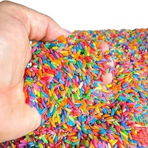 Rainbow Rice Sensory Bin Filler for Sensory Table - Colored Rice for Sensory Play (4 Cups - 2LB)