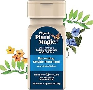 Organic Plant Magic - Truly Organic™ Easy to Use Soluble Plant Food Shaker: All-Purpose Fertilizer Concentrate for All Flower Vegetable Herb Fruit Tree Indoor Garden & House Plants [One 3 oz Shaker]
